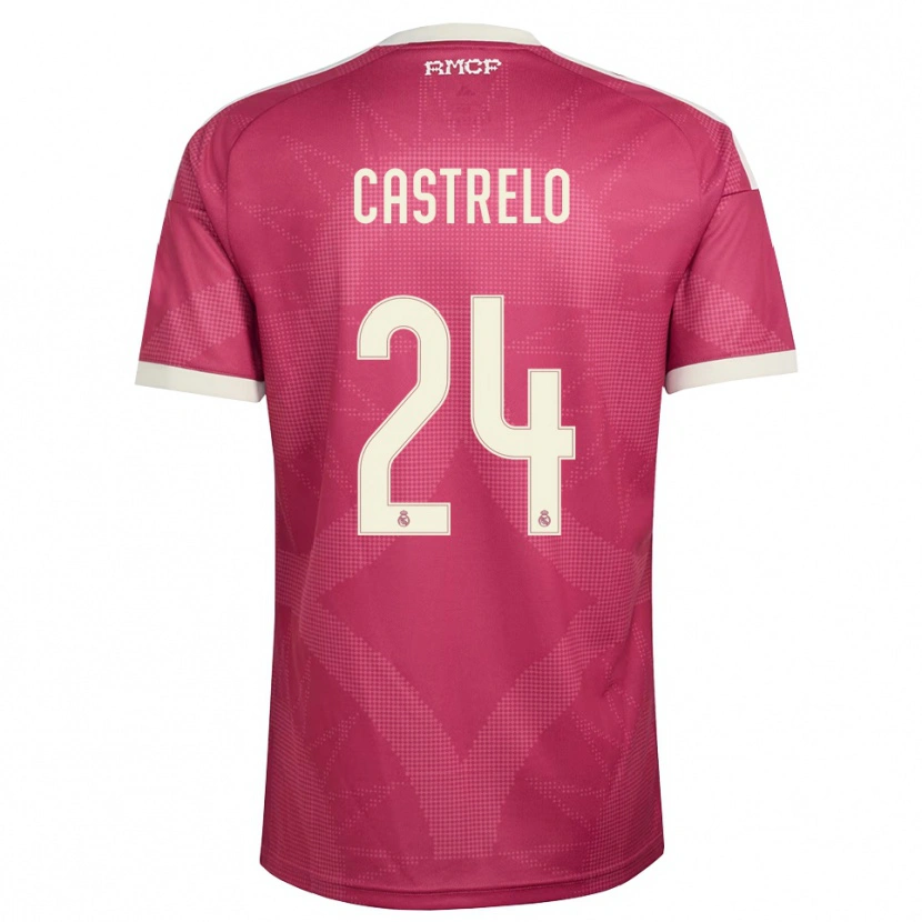 Danxen Kinder Gabri Castrelo #24 Blassviolett Rot Weiß Ausweichtrikot Trikot 2026/27 T-Shirt Österreich