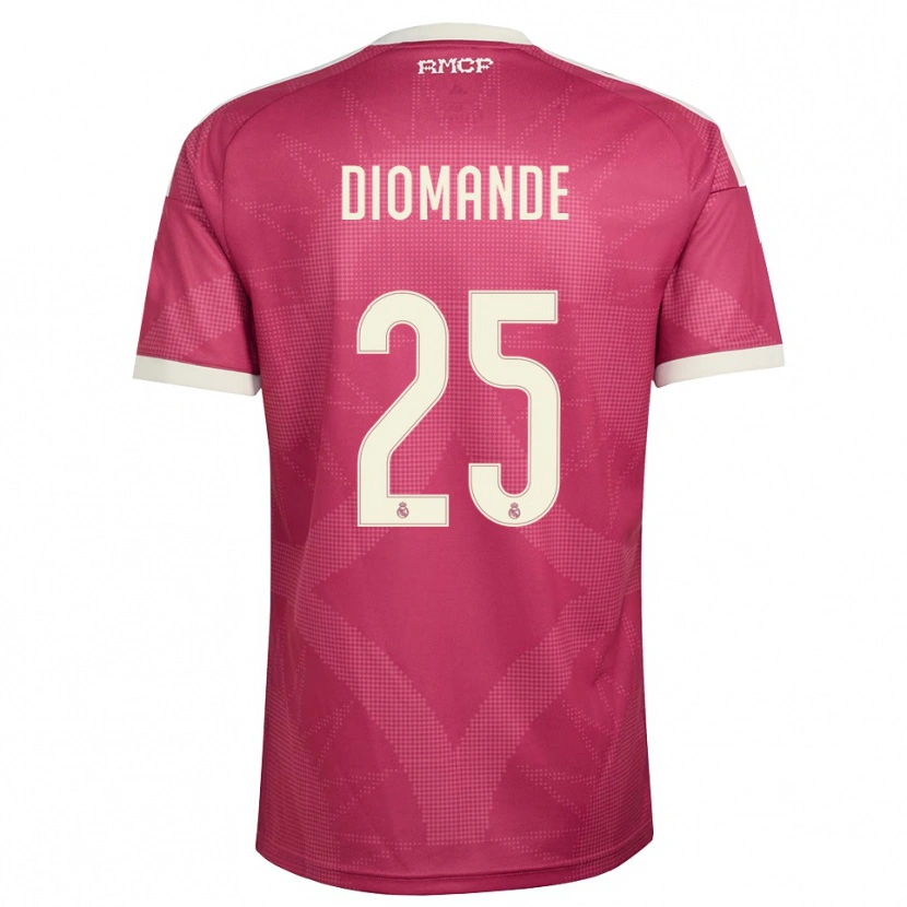 Danxen Kinder Yan Diomande #25 Blassviolett Rot Weiß Ausweichtrikot Trikot 2026/27 T-Shirt Österreich