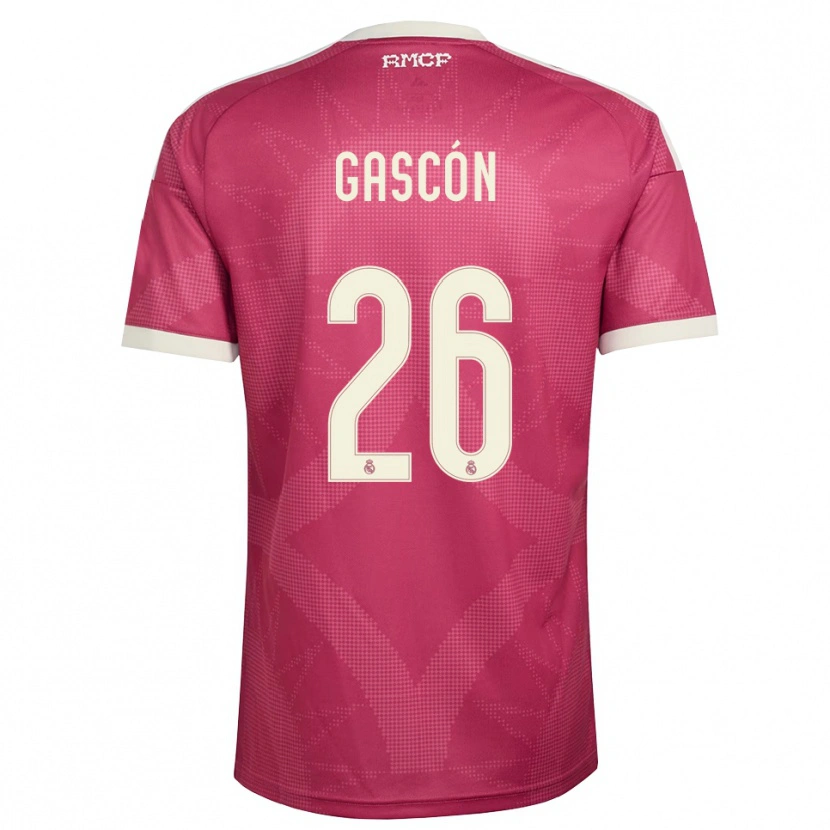Danxen Kinder Ignacio Gascón #26 Blassviolett Rot Weiß Ausweichtrikot Trikot 2026/27 T-Shirt Österreich