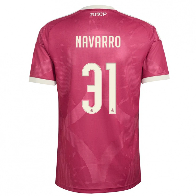 Danxen Kinder Javi Navarro #31 Blassviolett Rot Weiß Ausweichtrikot Trikot 2026/27 T-Shirt Österreich