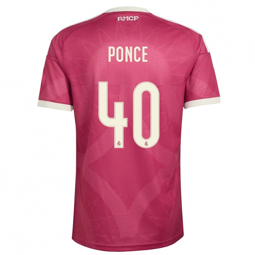 Danxen Kinder Guille Ponce #40 Blassviolett Rot Weiß Ausweichtrikot Trikot 2026/27 T-Shirt Österreich