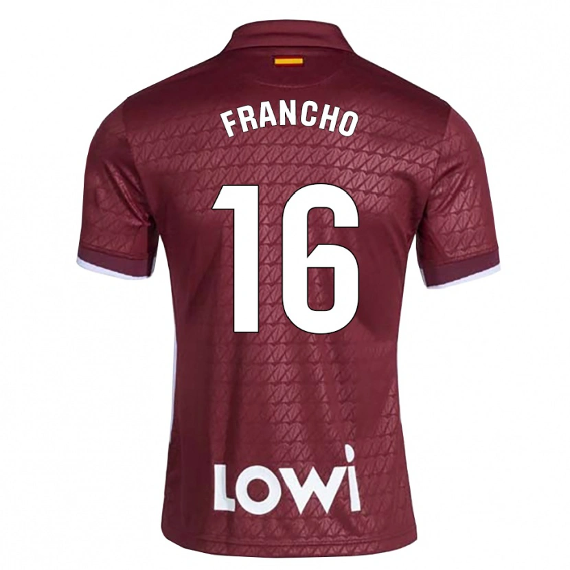 Danxen Kinder Francho Serrano #16 Dunkelrot Weiß Auswärtstrikot Trikot 2026/27 T-Shirt Österreich