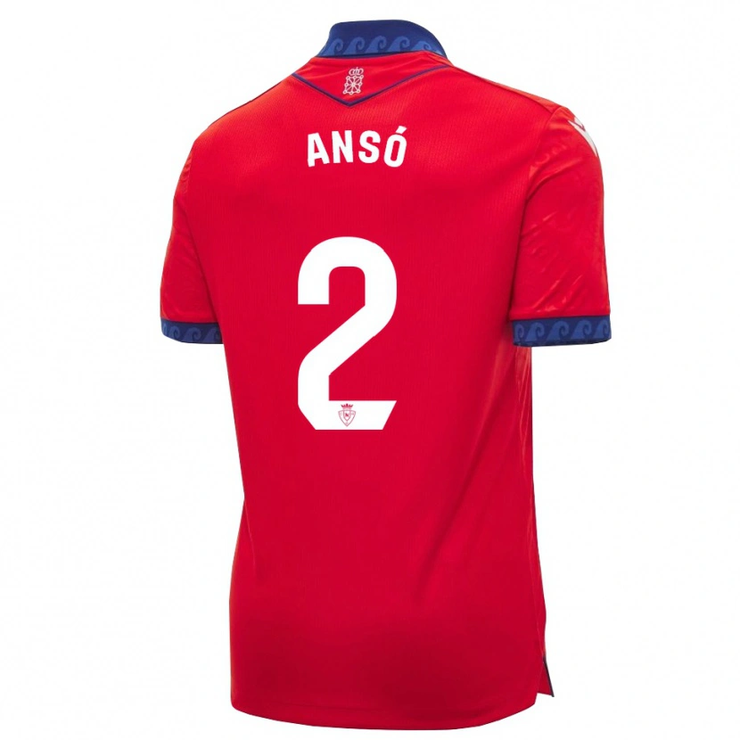 Danxen Herren Mikel Ansó #2 Rot Marineblau Weiß Heimtrikot Trikot 2026/27 T-Shirt Österreich