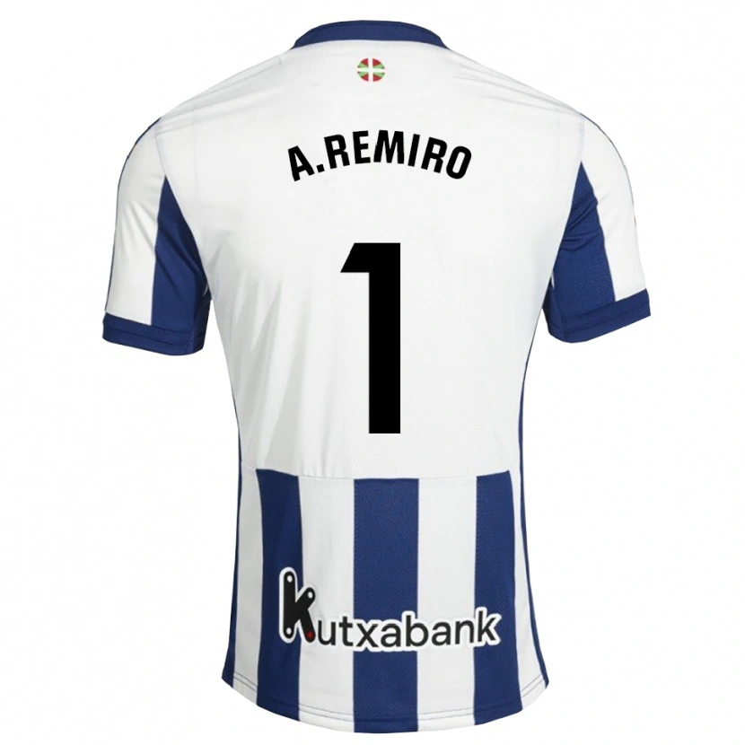 Danxen Herren Álex Remiro #1 Marineweiß Goldrute Heimtrikot Trikot 2026/27 T-Shirt Österreich