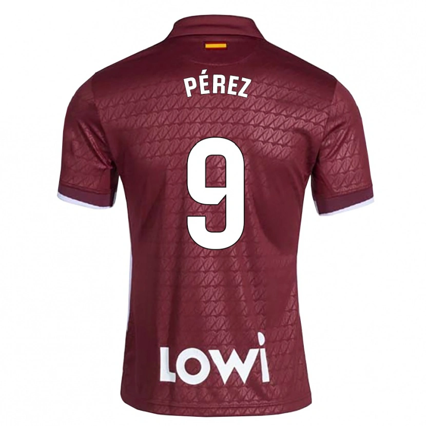 Danxen Herren Joselu Pérez #9 Dunkelrot Weiß Auswärtstrikot Trikot 2026/27 T-Shirt Österreich