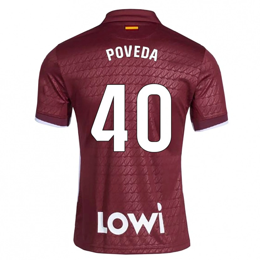 Danxen Herren Pedro Poveda #40 Dunkelrot Weiß Auswärtstrikot Trikot 2026/27 T-Shirt Österreich