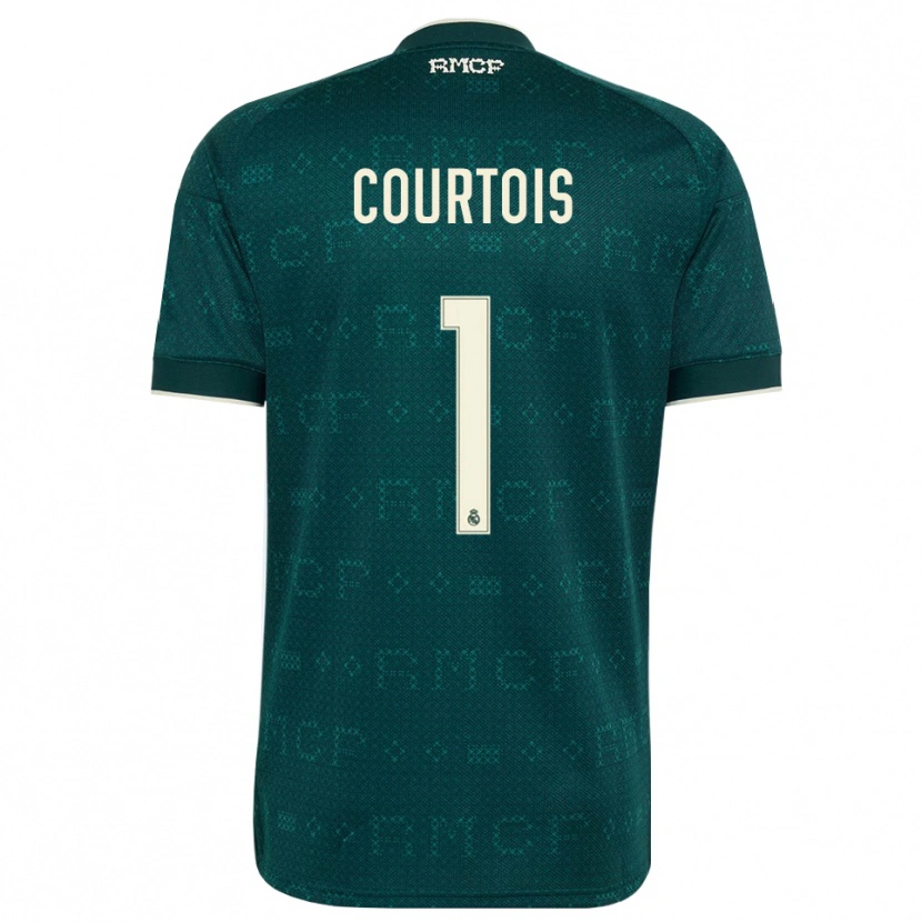 Danxen Herren Thibaut Courtois #1 Dunkelgrauweiß Auswärtstrikot Trikot 2026/27 T-Shirt Österreich