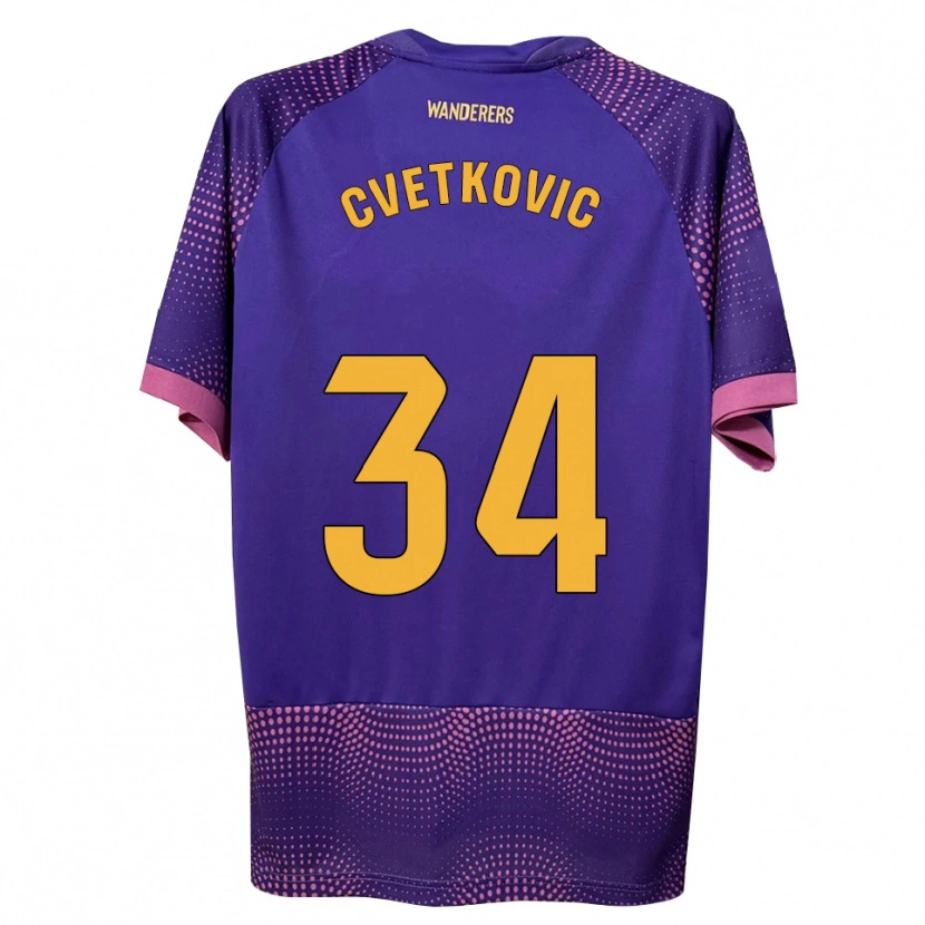 Danxen Herren Novak Cvetkovic #34 Lila Weiß Rosa Auswärtstrikot Trikot 2026/27 T-Shirt Österreich