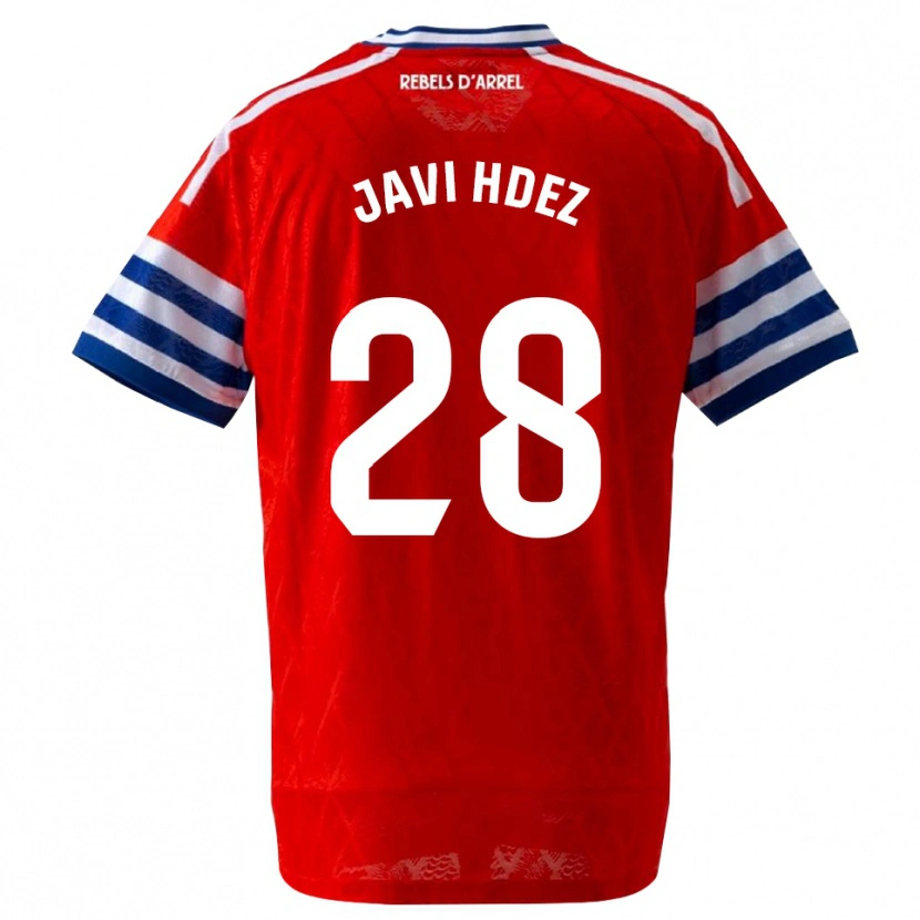 Danxen Herren Javi Hernández #28 Königsblau Rot Auswärtstrikot Trikot 2026/27 T-Shirt Österreich
