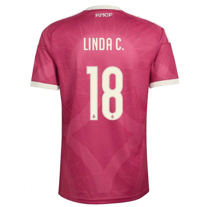 Danxen Herren Linda Caicedo #18 Blassviolett Rot Weiß Ausweichtrikot Trikot 2026/27 T-Shirt Österreich