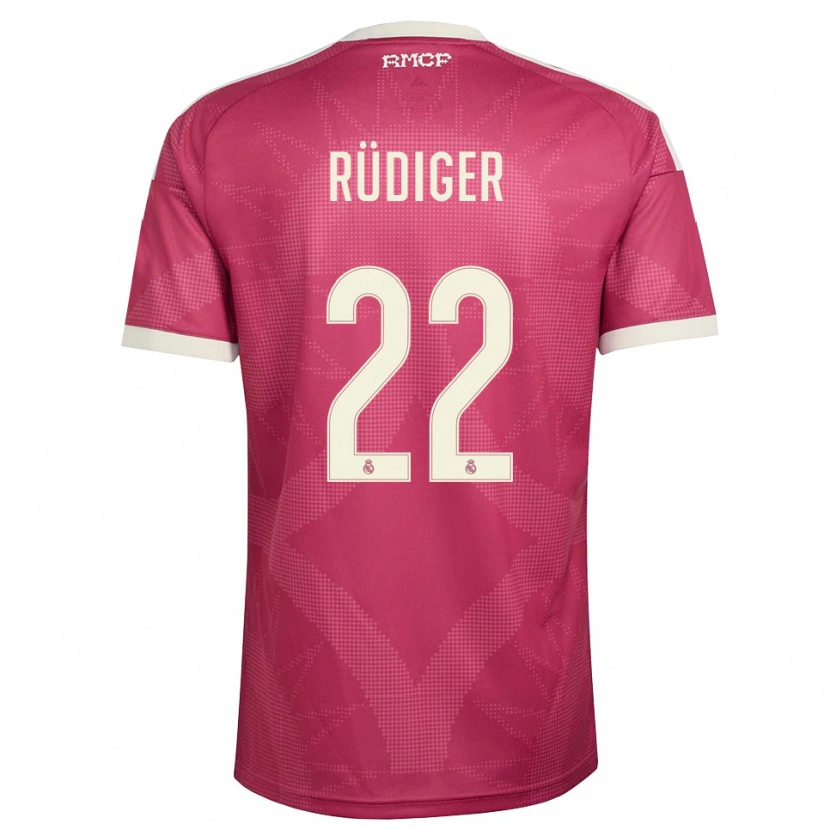 Danxen Herren Antonio Rüdiger #22 Blassviolett Rot Weiß Ausweichtrikot Trikot 2026/27 T-Shirt Österreich