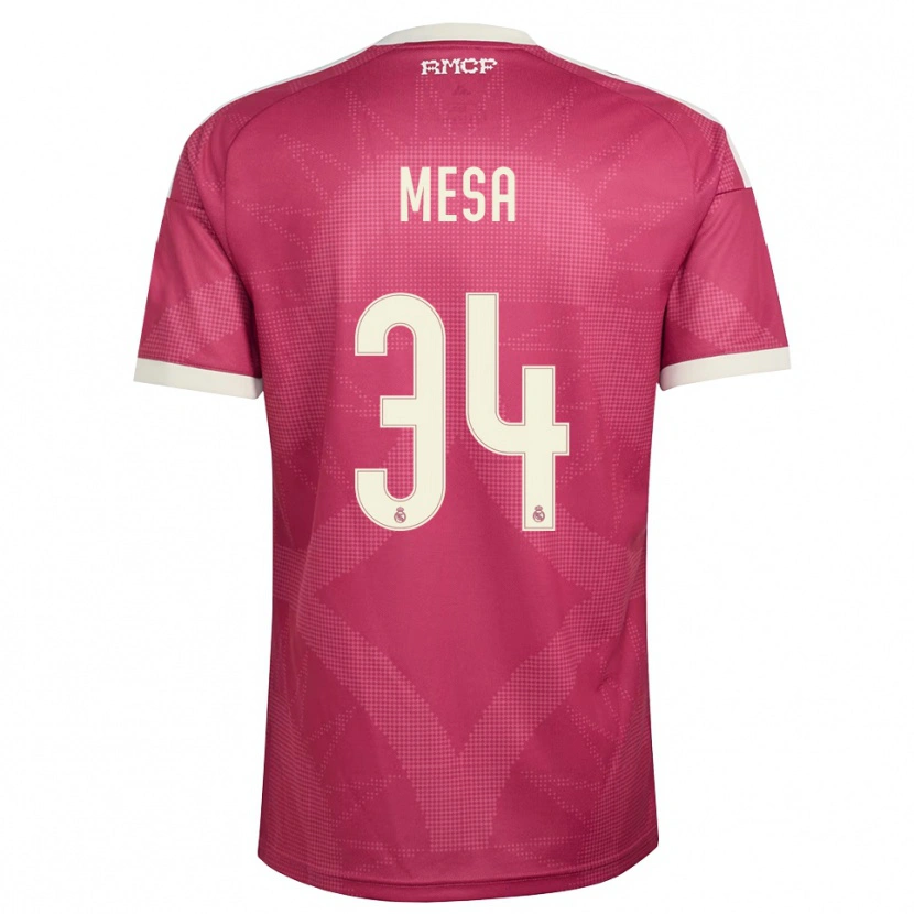 Danxen Herren Óscar Mesa #34 Blassviolett Rot Weiß Ausweichtrikot Trikot 2026/27 T-Shirt Österreich