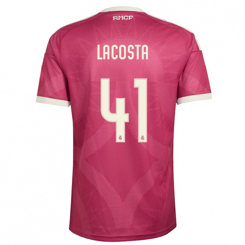 Danxen Herren Diego Lacosta #41 Blassviolett Rot Weiß Ausweichtrikot Trikot 2026/27 T-Shirt Österreich