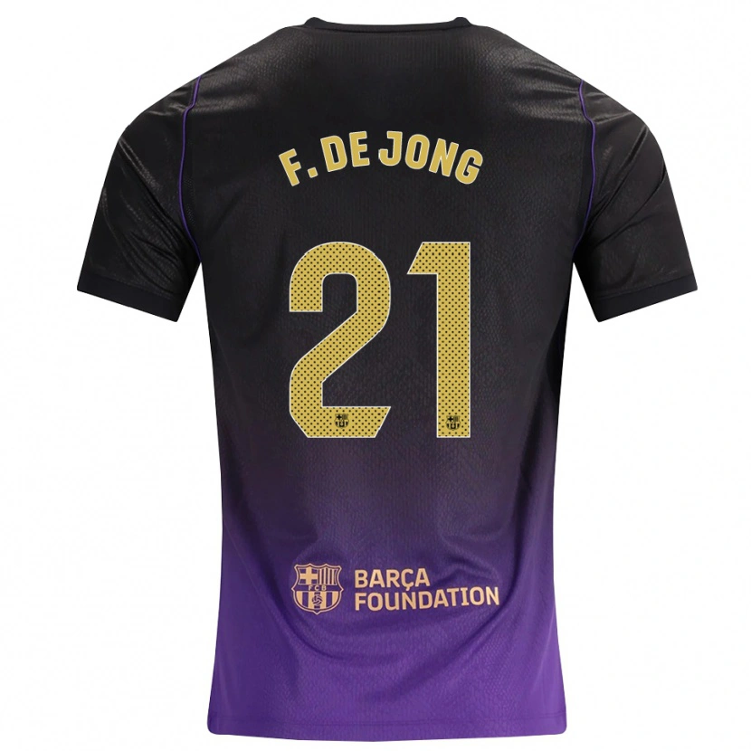Danxen Damen Frenkie De Jong #21 Lila Gelb Schwarz Auswärtstrikot Trikot 2026/27 T-Shirt Österreich