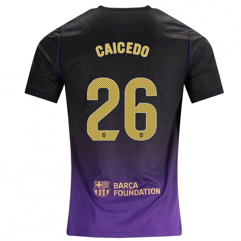 Danxen Damen Josué Caicedo #26 Lila Gelb Schwarz Auswärtstrikot Trikot 2026/27 T-Shirt Österreich