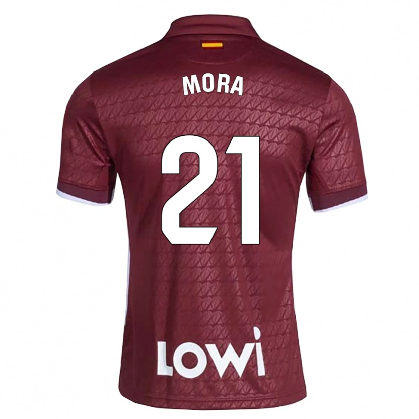 Danxen Damen Adrià Mora #21 Dunkelrot Weiß Auswärtstrikot Trikot 2026/27 T-Shirt Österreich
