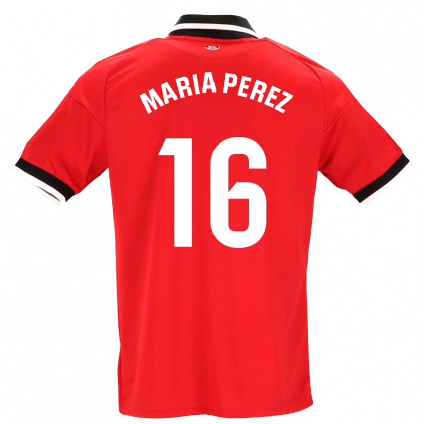 Danxen Damen María Pérez Rabaza #16 Schwarz Weiß Rot Auswärtstrikot Trikot 2026/27 T-Shirt Österreich