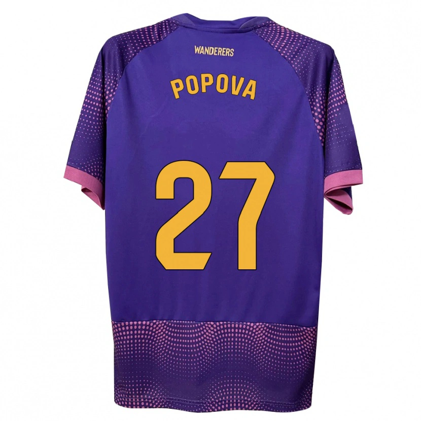 Danxen Damen Ángela Popova Fedorova #27 Lila Weiß Rosa Auswärtstrikot Trikot 2026/27 T-Shirt Österreich