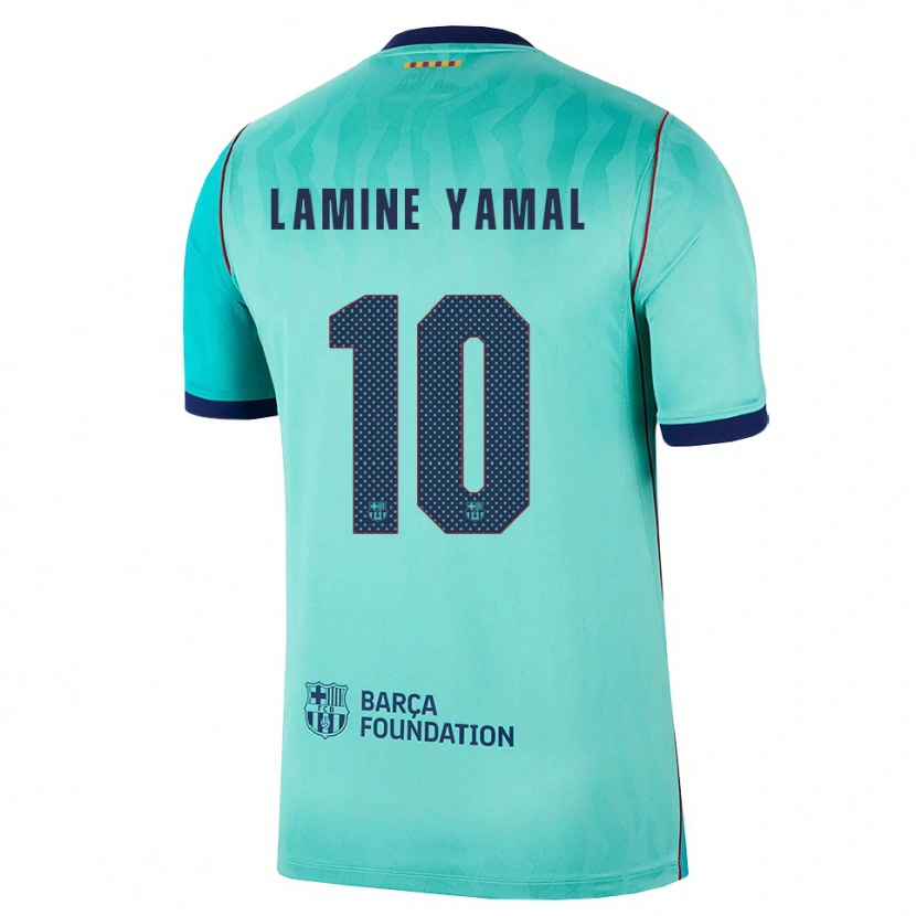 Danxen Damen Lamine Yamal #10 Aqua Dunkeltürkis Königsblau Ausweichtrikot Trikot 2026/27 T-Shirt Österreich