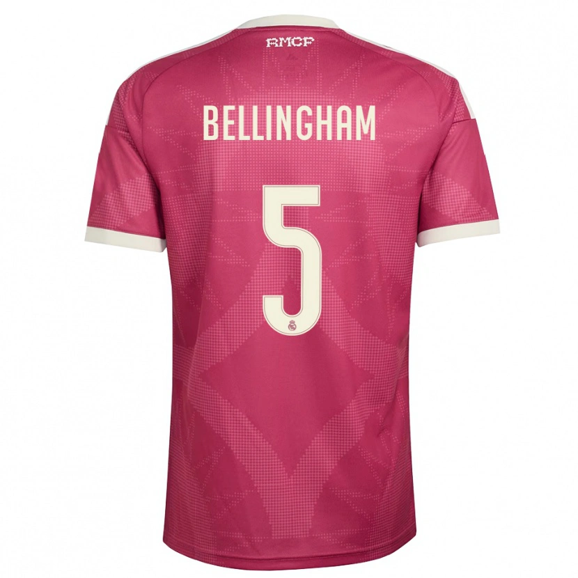 Danxen Damen Jude Bellingham #5 Blassviolett Rot Weiß Ausweichtrikot Trikot 2026/27 T-Shirt Österreich