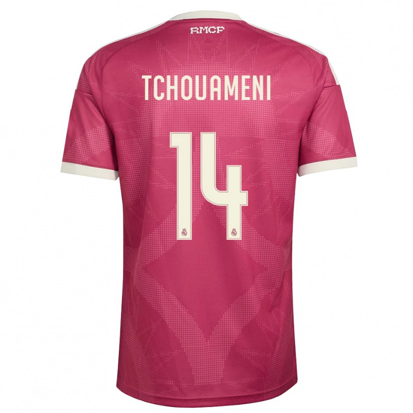 Danxen Damen Aurélien Tchouaméni #14 Blassviolett Rot Weiß Ausweichtrikot Trikot 2026/27 T-Shirt Österreich