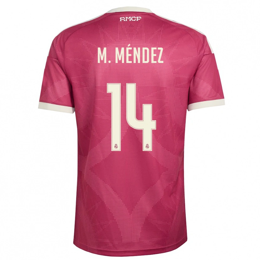 Danxen Damen María Méndez #14 Blassviolett Rot Weiß Ausweichtrikot Trikot 2026/27 T-Shirt Österreich