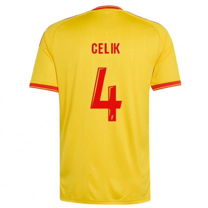 Danxen Kinder Nidal Celik #4 Gold Orange Rot Heimtrikot Trikot 2026/27 T-Shirt Österreich