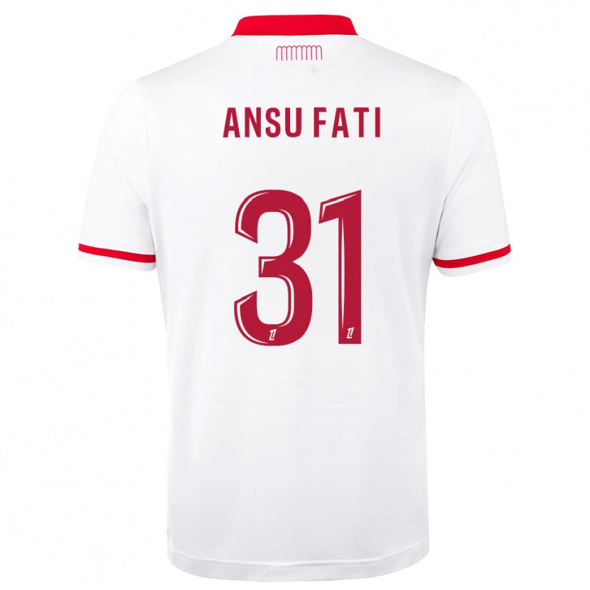 Danxen Kinder Ansu Fati #31 Rot Weiß Heimtrikot Trikot 2026/27 T-Shirt Österreich