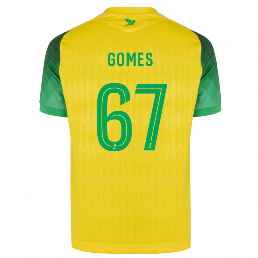 Danxen Kinder Malang Gomes #67 Gelb Grün Rot Heimtrikot Trikot 2026/27 T-Shirt Österreich