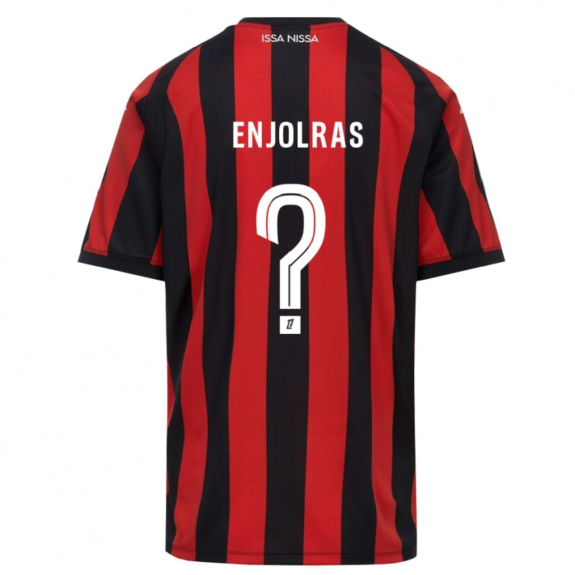 Danxen Kinder Wajid Enjolras #0 Rot Schwarz Weiß Heimtrikot Trikot 2026/27 T-Shirt Österreich