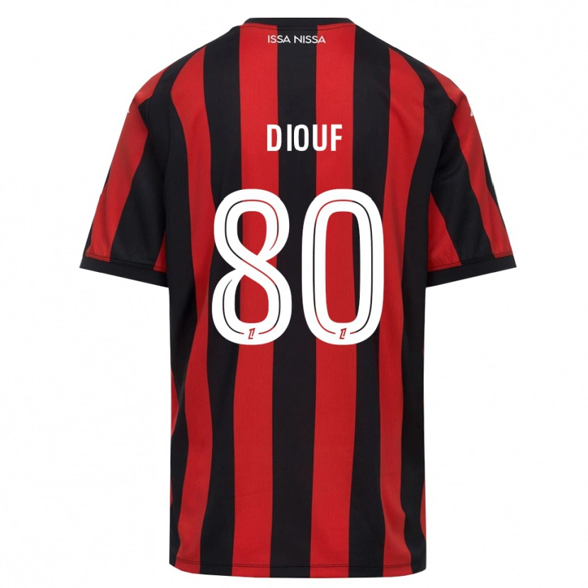 Danxen Kinder Yehvann Diouf #80 Rot Schwarz Weiß Heimtrikot Trikot 2026/27 T-Shirt Österreich
