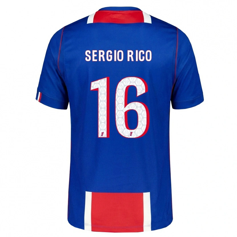Danxen Kinder Sergio Rico #16 Rot Weiß Blau Heimtrikot Trikot 2026/27 T-Shirt Österreich