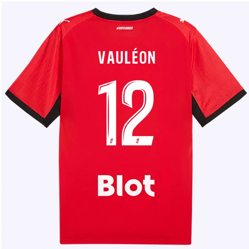Danxen Kinder Antoine Vauléon #12 Rot Schwarz Weiß Heimtrikot Trikot 2026/27 T-Shirt Österreich