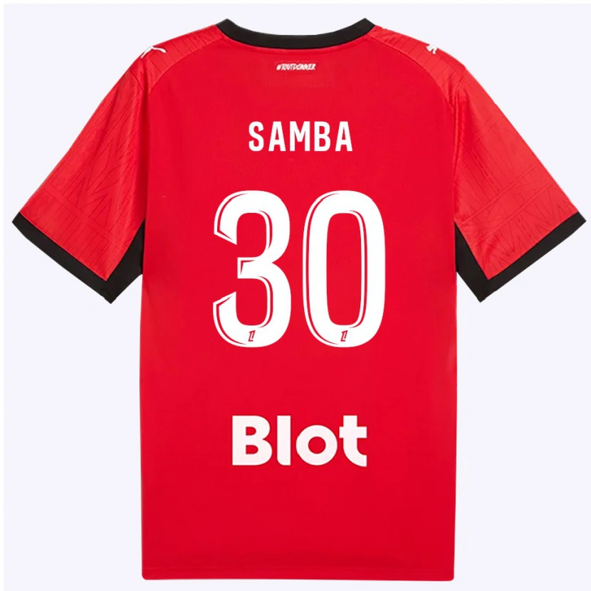 Danxen Kinder Brice Samba #30 Rot Schwarz Weiß Heimtrikot Trikot 2026/27 T-Shirt Österreich