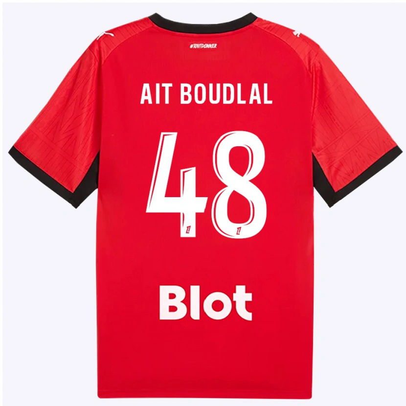 Danxen Kinder Abdelhamid Ait Boudlal #48 Rot Schwarz Weiß Heimtrikot Trikot 2026/27 T-Shirt Österreich