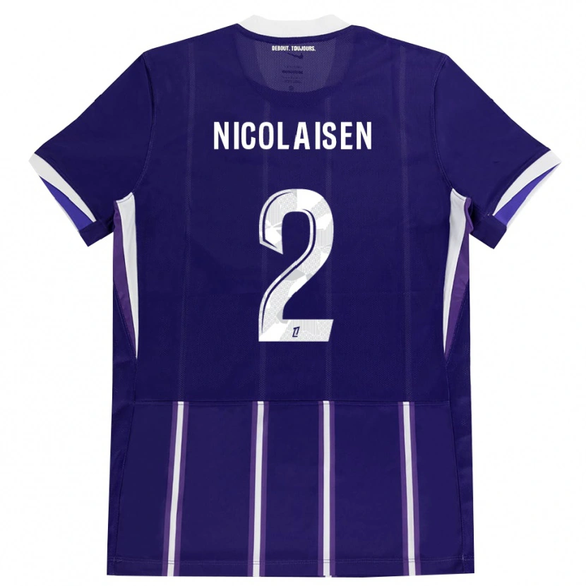 Danxen Kinder Rasmus Nicolaisen #2 Lila Weiß Heimtrikot Trikot 2026/27 T-Shirt Österreich