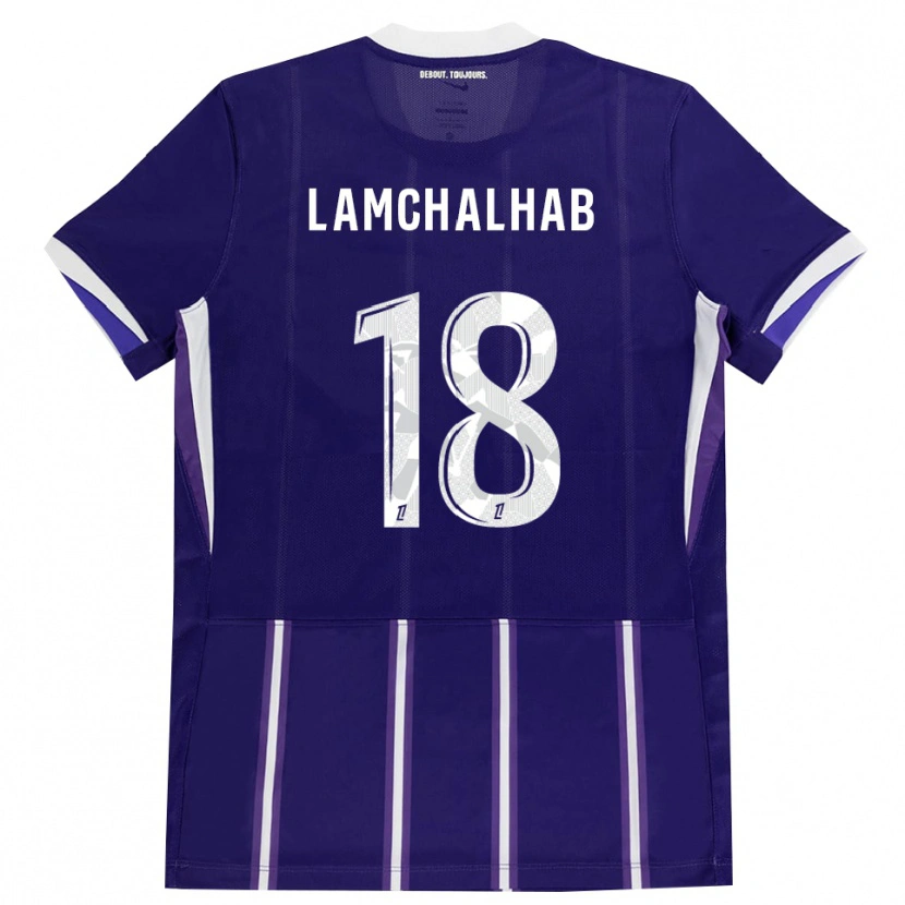 Danxen Kinder Merwan Lamchalhab #18 Lila Weiß Heimtrikot Trikot 2026/27 T-Shirt Österreich