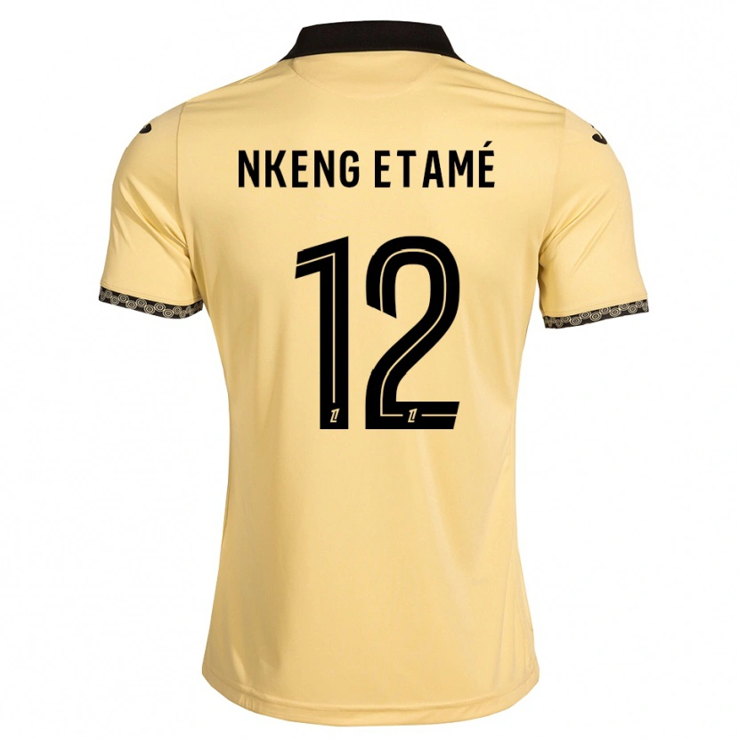 Danxen Kinder Shaï Nkeng Etamé #12 Navajoweiß Schwarz Auswärtstrikot Trikot 2026/27 T-Shirt Österreich