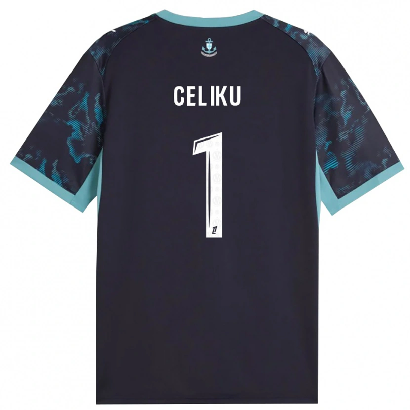 Danxen Kinder Bleron Celiku #1 Blass Türkis Weiß Schwarz Auswärtstrikot Trikot 2026/27 T-Shirt Österreich