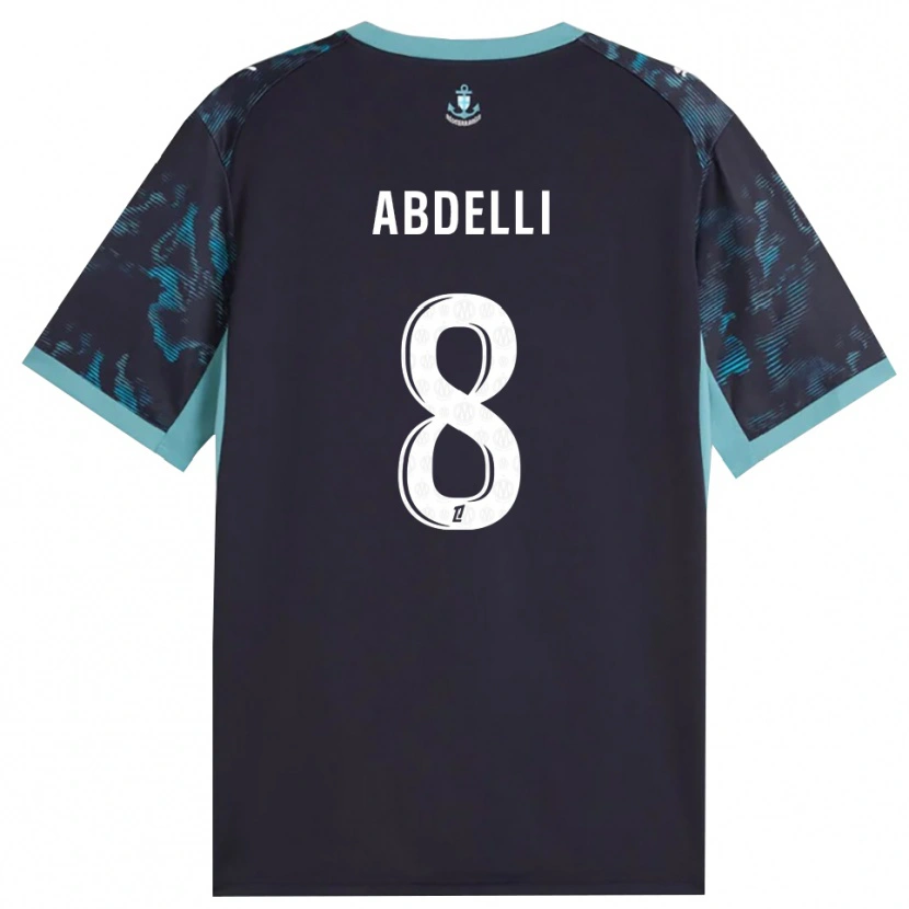 Danxen Kinder Himad Abdelli #8 Blass Türkis Weiß Schwarz Auswärtstrikot Trikot 2026/27 T-Shirt Österreich