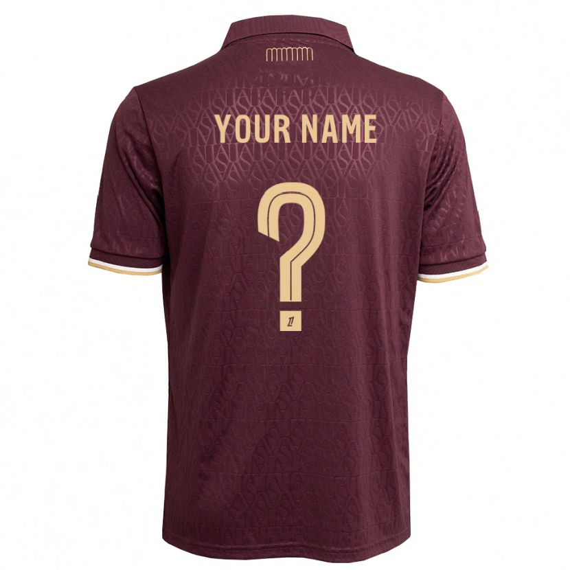 Danxen Kinder Ihren Namen #0 Weinrot Sandbraun Auswärtstrikot Trikot 2026/27 T-Shirt Österreich