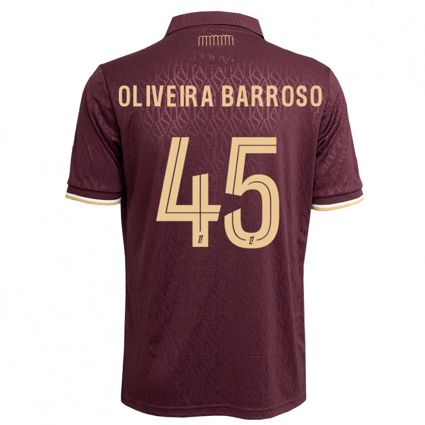 Danxen Kinder Mickael Oliveira Barroso #45 Weinrot Sandbraun Auswärtstrikot Trikot 2026/27 T-Shirt Österreich