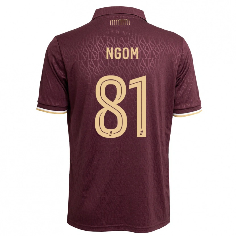 Danxen Kinder Libasse Ngom #81 Weinrot Sandbraun Auswärtstrikot Trikot 2026/27 T-Shirt Österreich