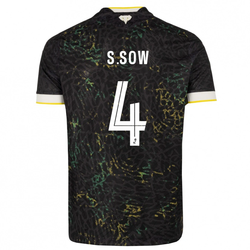 Danxen Kinder Saïdou Sow #4 Schwarz Weiß Gelb Auswärtstrikot Trikot 2026/27 T-Shirt Österreich