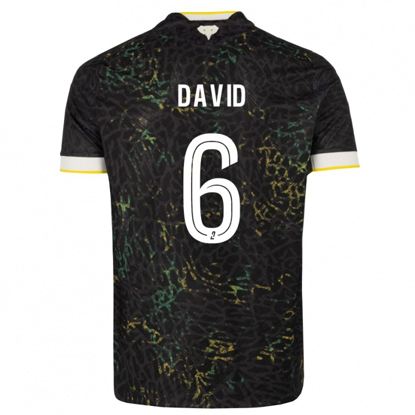 Danxen Kinder Timothé David #6 Schwarz Weiß Gelb Auswärtstrikot Trikot 2026/27 T-Shirt Österreich