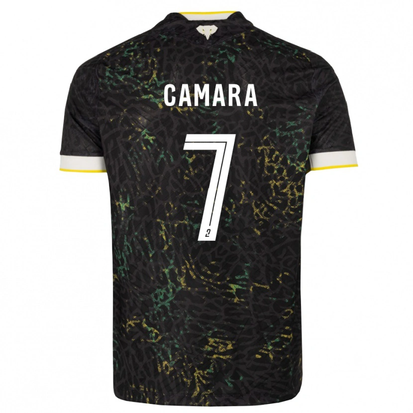 Danxen Kinder Klaus Camara #7 Schwarz Weiß Gelb Auswärtstrikot Trikot 2026/27 T-Shirt Österreich