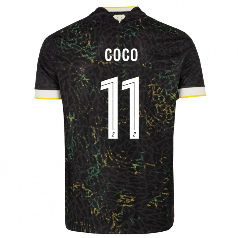 Danxen Kinder Marcus Coco #11 Schwarz Weiß Gelb Auswärtstrikot Trikot 2026/27 T-Shirt Österreich