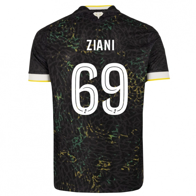Danxen Kinder Sacha Ziani #69 Schwarz Weiß Gelb Auswärtstrikot Trikot 2026/27 T-Shirt Österreich