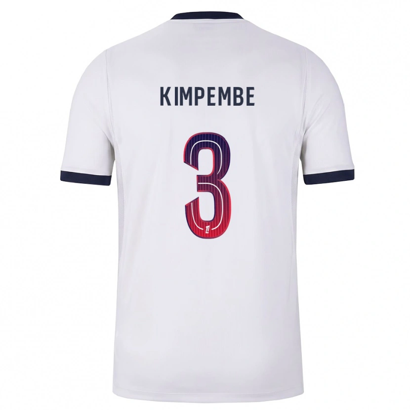 Danxen Kinder Presnel Kimpembe #3 Weiß Schwarz Rot Auswärtstrikot Trikot 2026/27 T-Shirt Österreich