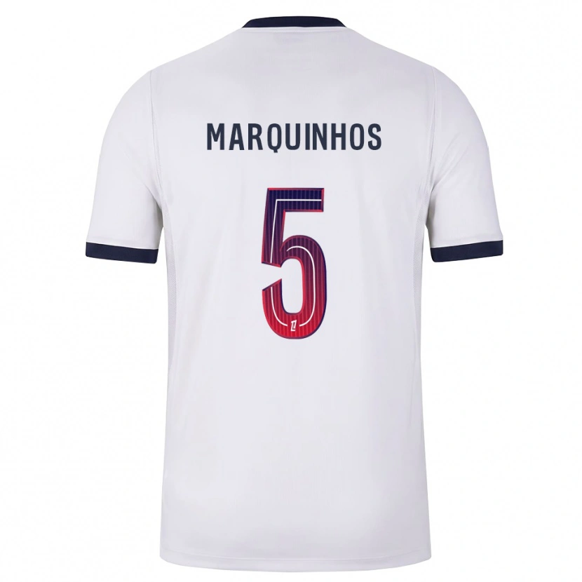 Danxen Kinder Marquinhos #5 Weiß Schwarz Rot Auswärtstrikot Trikot 2026/27 T-Shirt Österreich